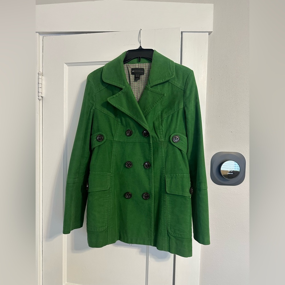 Mango Vibrant Green Pea Coat